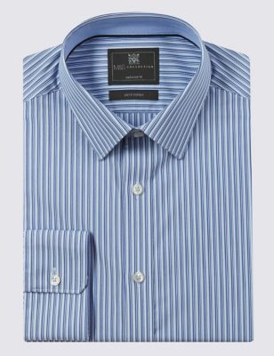 Pure Cotton Tailored Fit Multi-Striped Shirt